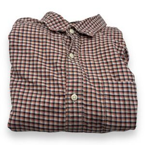 RYE by Hawker Rye Button-Down Shirt Men's L Short Long Sleeve Orange Plaid